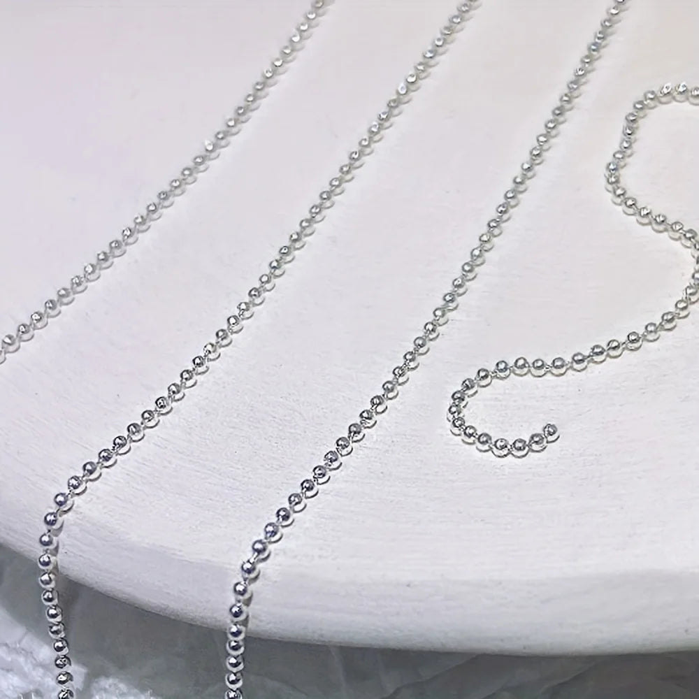 Micro Bead Chain Nail Art Decoration, Silver Gold 50cm Ball Chain for Stylish Manicures, Odorless Nail Accessory, for Hand Feet