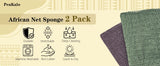 PeaKalo Authentic African Net Sponge-2Pcs Exfoliating Bath Shower Loofah Sponge, Gentle Back Scrubber for All Skin Types,Durable