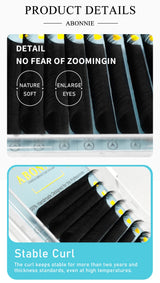 Abonnie Cashmere Classic Individual Eyelashes Extensions Ultra Matte Black Lashes Fluffy Cilia All Size Cilios