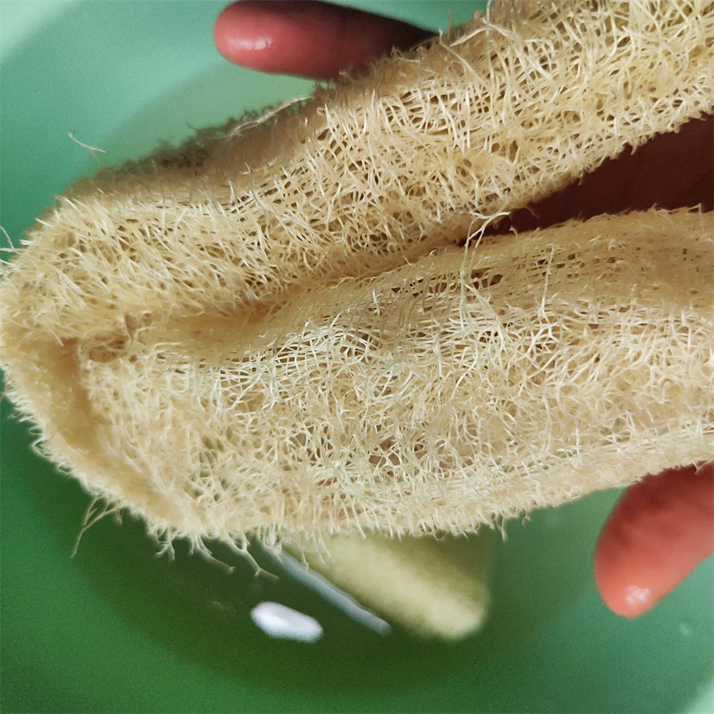 Natural Loofah Multi-Purpose Eco-Friendly Body Shower Sponge Home Cleaning Brush Exfoliating for Skin Tough on Stain Bathroom