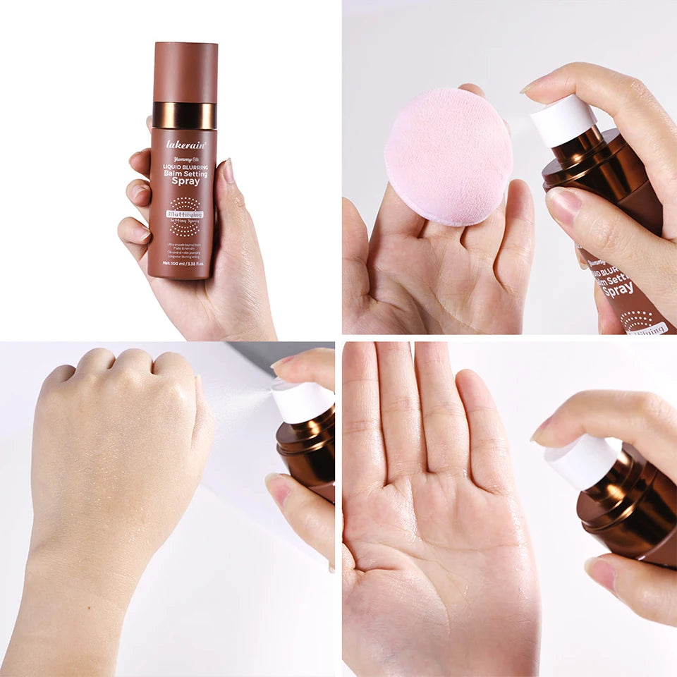 Makeup Fixer Spray Long-Lasting Oil Control Natural Matte Non Drying Weightless Makeup Liquid Blurring Balm Setting Spray