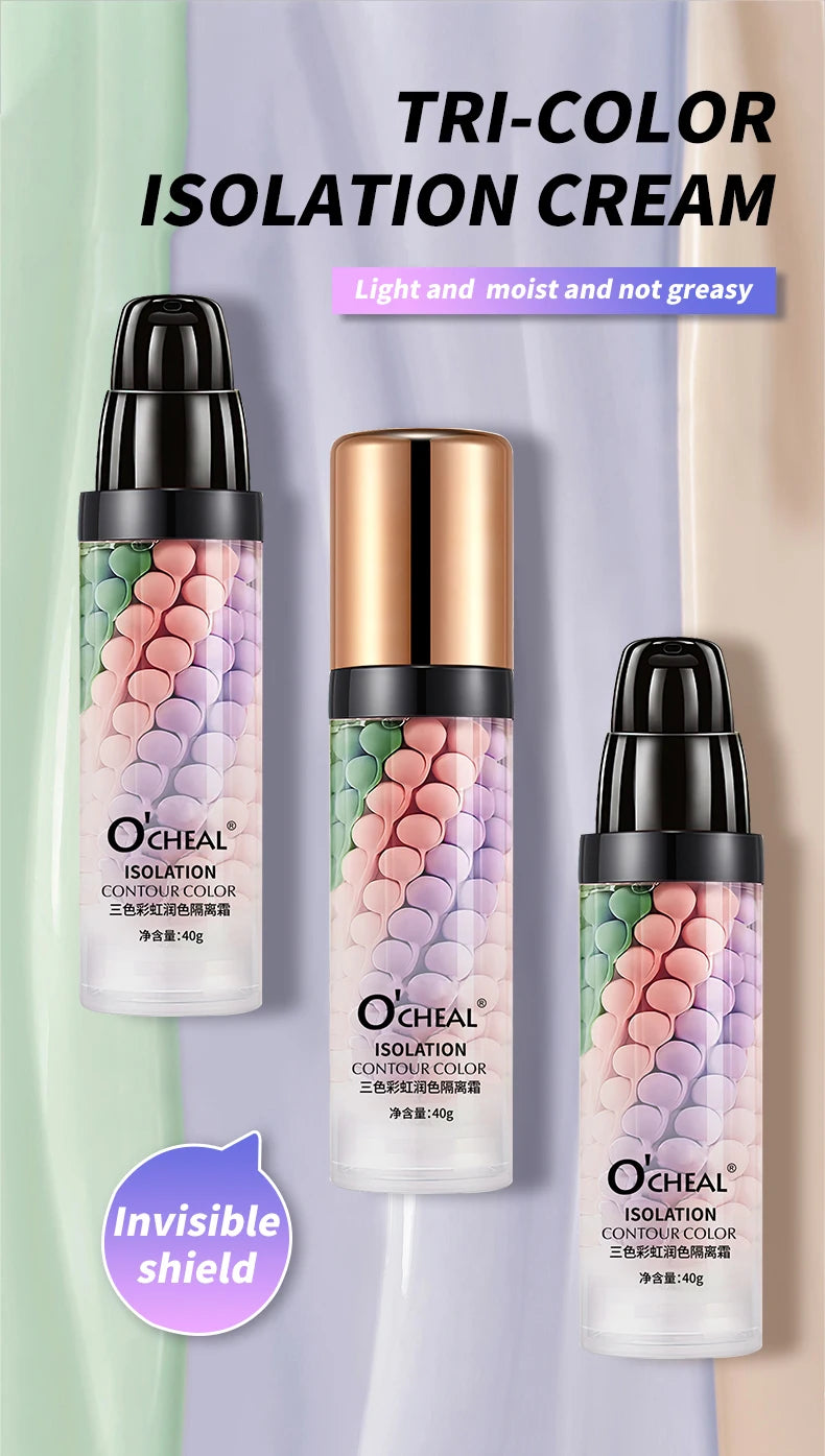 Three Color Mixed Isolation Cream, Normal Color Primer, Moisturizing Concealer, Natural Makeup Effect