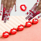 3D Red/Black Lips Love Valentine Nail Charms Sweet Lover Heart Resin Design Jewelry Nails Art Manicure Decoration Accessories