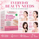 Collagen Peptides Glutathione Vitamin C Powder 30 Sachets, Marine Collagen Drink Mix for Beauty Wellness Support Adults 180g