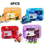 4PCS Fruit Jelly Soap, Deeply Cleanses and Removes Makeup, Bathes the Whole Body, Moisturizes and Nourishes