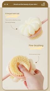 Two Sided Shower Body Brush Silicone Long Handle Bathroom Wash Brush Bathing Massage Back Body Exfoliating Brush Bath Supplies