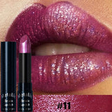 Diamond Pink Lipstick Metallic Glitter Lipstick Waterproof Shiny Pearlescent Dark Blue Red Matte Lip Gloss Halloween Lips Makeup