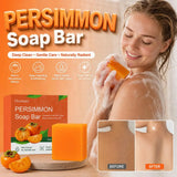 Persimmon Soap Bar for Body Odor Removal, Handmade Persimmon Green Tea Soap for Face and Body Wash Gentle Deodorant Bar