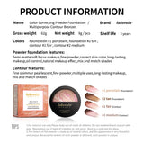 Demi Matte Natural Finish Baked Brighten Color Correcting Powder Foundation Buildable Light to Coverage Oil Control Makeup