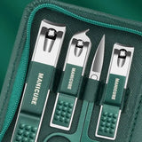 6-9 Pcs Manicure Set With Leather Case Professional Foot And Face Care Tool Kits Stainless Steel Nail Clipper Sets Gift