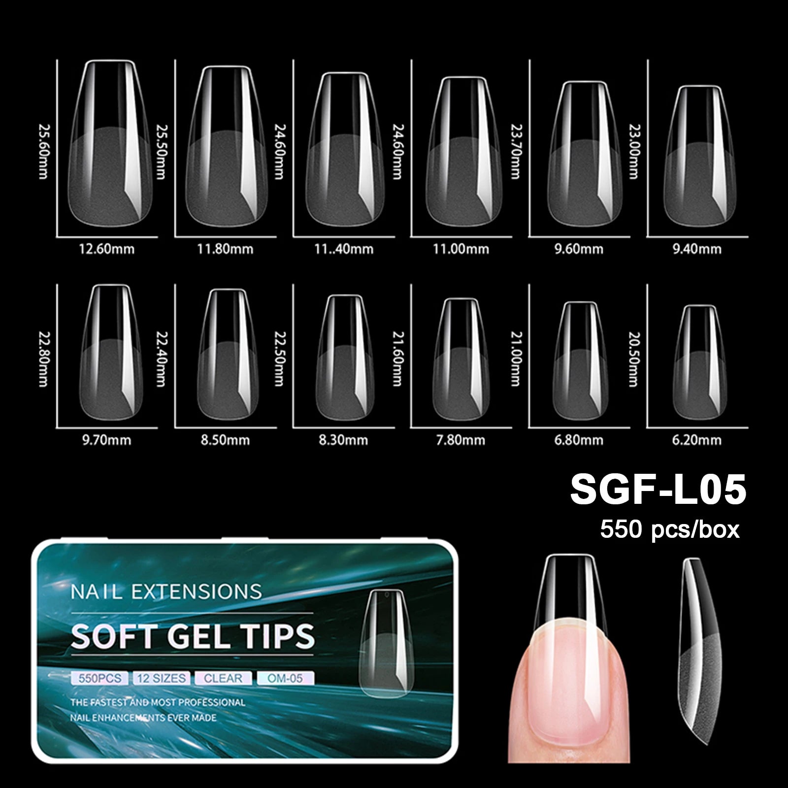 Luxury False Nail Tips Soft Gel Fingertip Semi-matte Capsules Almond French Coffin Full Cover Artificial Fake Nails Extension