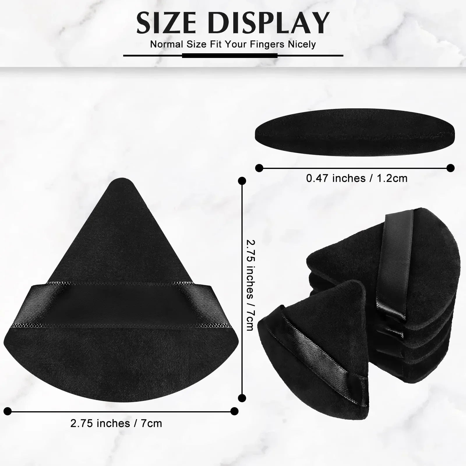 Black Triangle Velvet Powder Puff Soft Foundation Makeup Sponge Portable Household Cosmetic Beauty Accessory