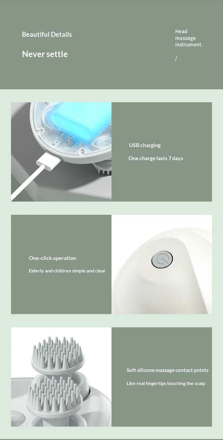 Deep Scalp Massager Head Cleaning Massager Also Suitable for Pets Electric Massage Tool Washable and Portable
