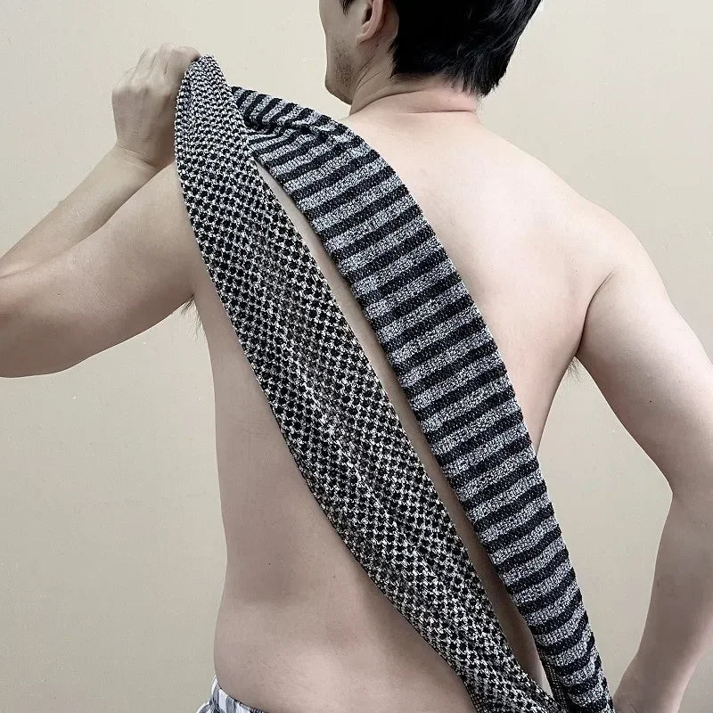 Ultra-Long Exfoliating Back Towel with Silver Ions, Antibacterial, Multifunctional for Shower, Bath, Abundant Foam