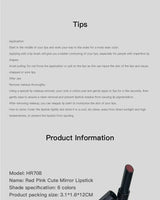 HERORANGE Push-button Mirror Lipstick Moisturizing Long-lasting Lip Glaze Lipstick