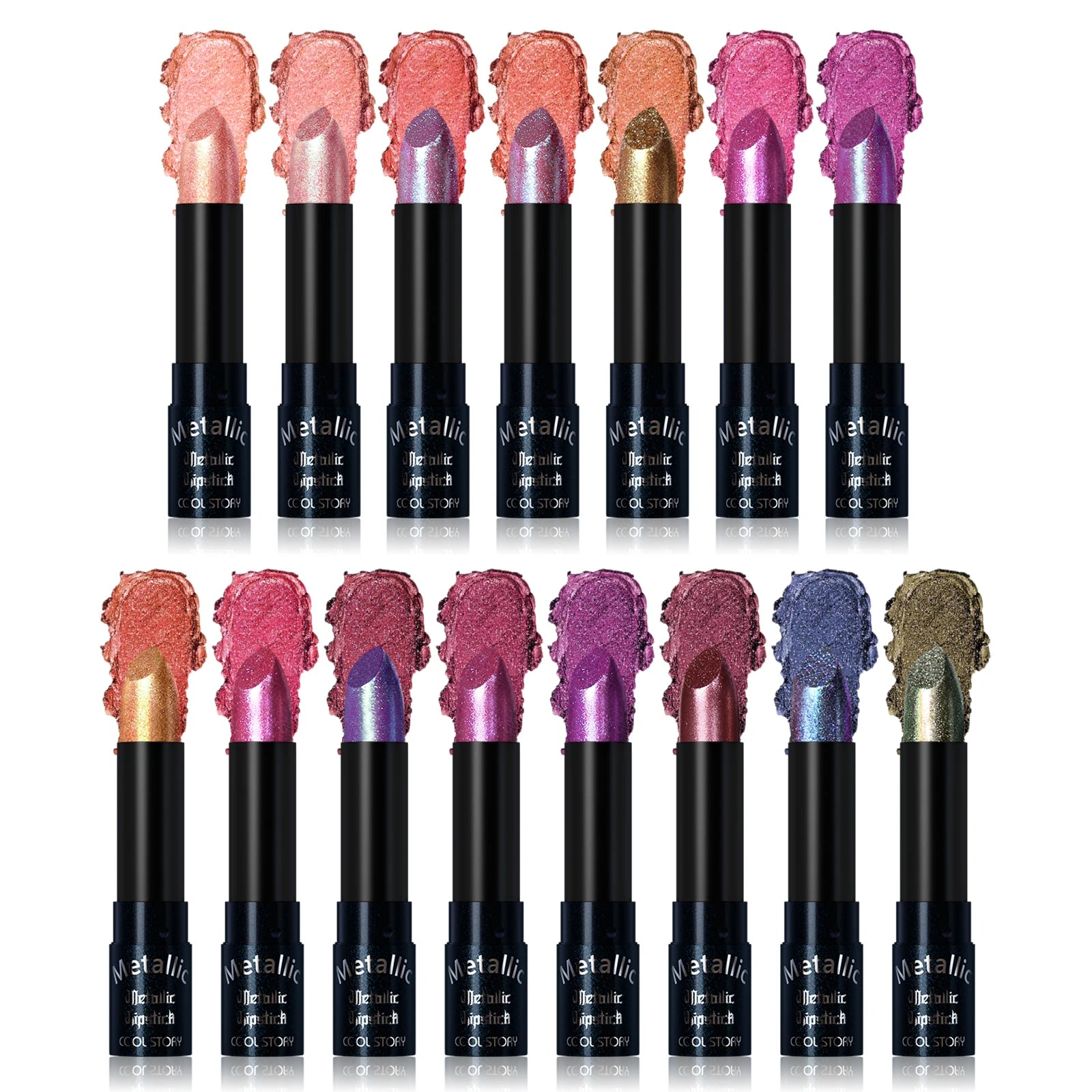 Diamond Pink Lipstick Metallic Glitter Lipstick Waterproof Shiny Pearlescent Dark Blue Red Matte Lip Gloss Halloween Lips Makeup