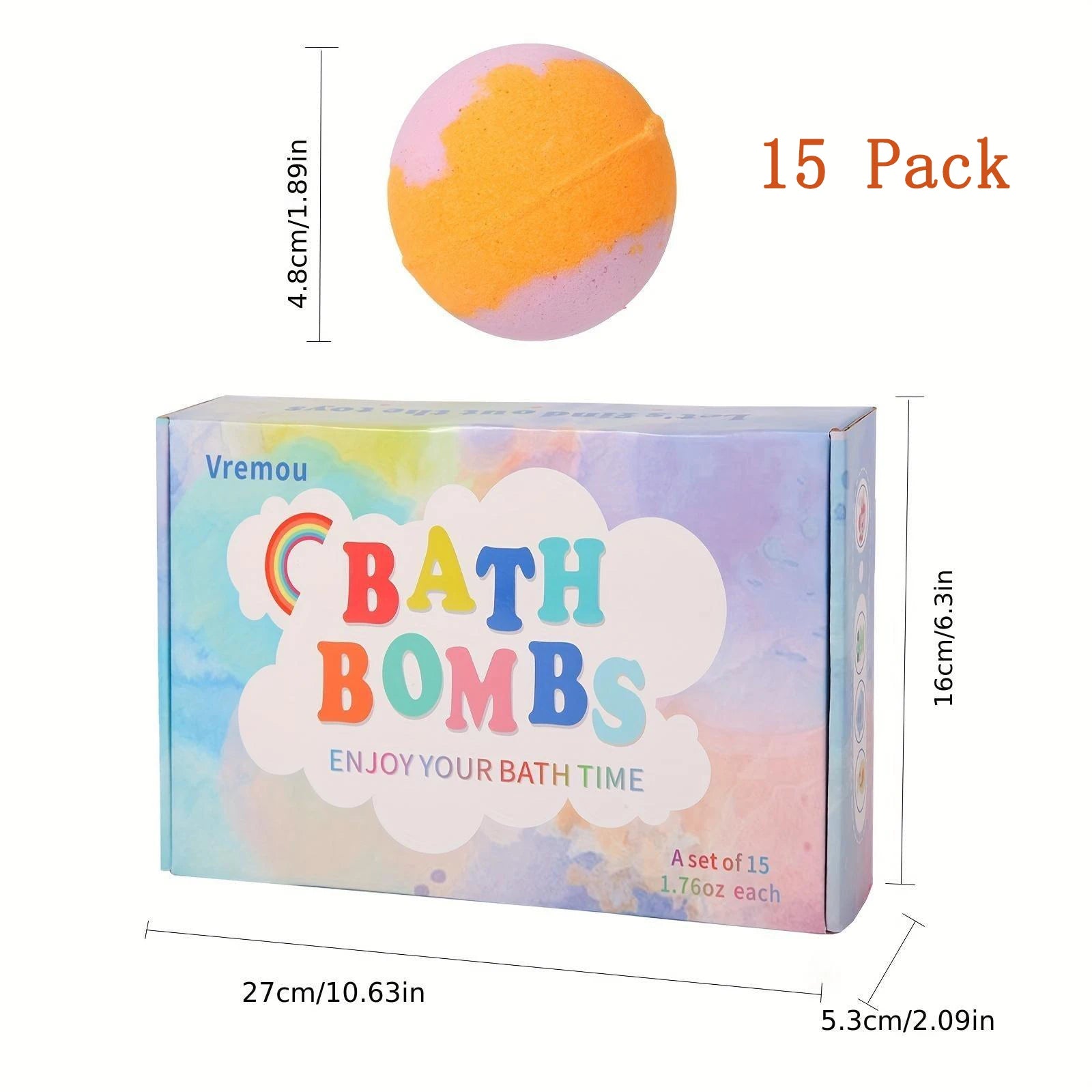 15Pack/24Pack Bath Bombs for Kids with Surprise Inside, Natural Organic Kids Bubble Bath Fizzy for Girls Boys