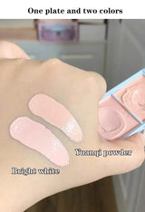 Two-tone Face Brightening Cream Pink Highlight Expansion Facial Highlighter Palette Natural Blush Moisturizing Matte Pink Rouge