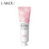 LAIKOU Sakura Hand Cream Hydrating Moisturizing Nourishing Smoothing Brightening Repairing Non‑Greasy For Dry Rough Skin 30g