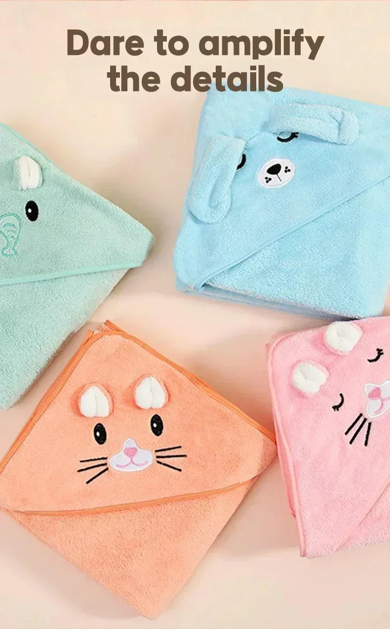 Soft Bath Towel for Baby Absorbent Towel Newborn Swaddle Wrap Baby Blankets for Girls Boys Thick Hooded Bath Towel Cloak lj