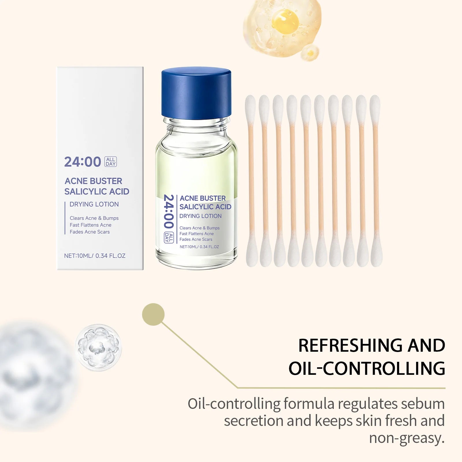 Salicylic Acid Serum for Acne Drying Lotion Acne Treatment Sensitive Skin Care Pimples Acne Remover Serum Cream Anti Acne Serum