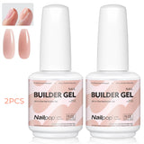 Nailpop 7 IN 1 Nail Glue Gel 15ml Gellack UV Nails Builder Gel Apex & Extension Soak off Base Gel Top Coat  HEMA FREE