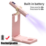 Convenient Handheld UV/LED Nail Lamp Set Handheld Light with Stand LCD Display USB Gel Nail Dryer for Quick Curing All
