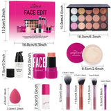 POPFEEL Valentine's Day and Holiday Makeup Gift Set - All-in-One 11-Piece Makeup Kit for Girls and Women, Featuring Concealer