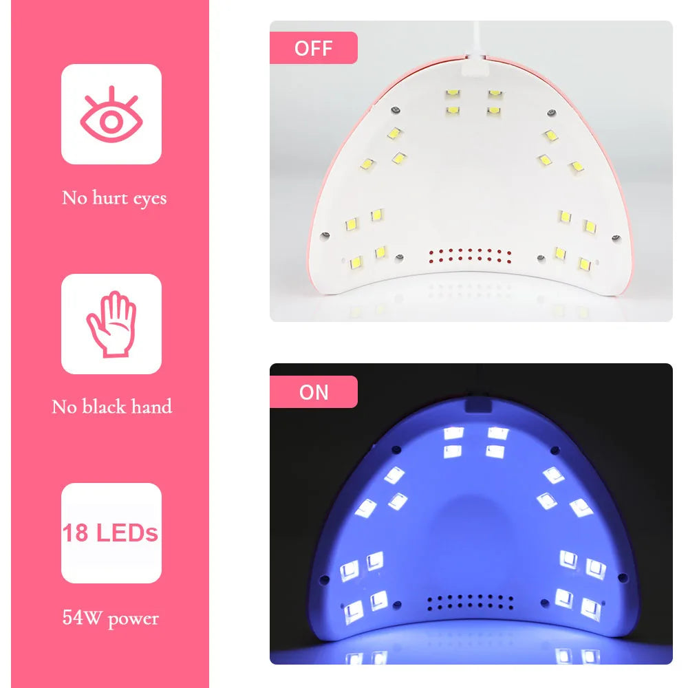 Nail Dryer Lamp UV Nail Polish Lamp Gel Curing Polishing Lamp for Gel Nails Gel Nail Polish Curing Dryer Home Salon Tool