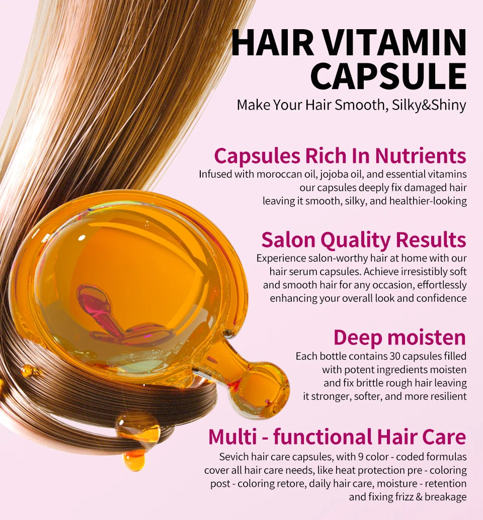 Sevich Mix Hair Vitamin Capsule Hair Treatment Oil Repair Damaged Smooth Hair Care Serum Nourishing Keratin Complex Oil