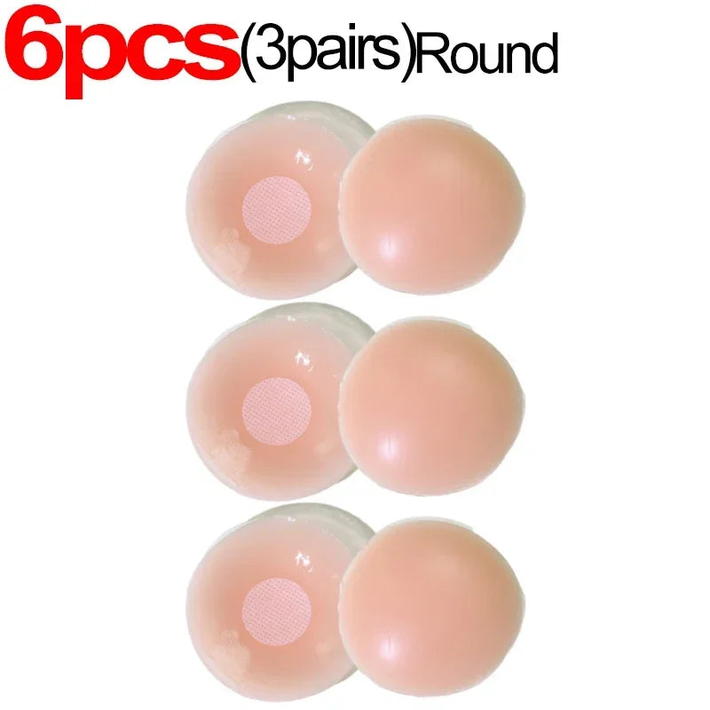 2/10pcs Invisible Nipple Cover Stickers Self-adhesive Chest Breast Petals Silicone Lift Up Paddings Reusable Women's Patch Bra