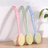 2-in-1 Double-sided Long Handle Shower Brush Exfoliating Soft Bristle Shower Tools Body Clean Shower Brush Gentle Cleaning Tools