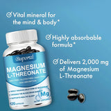 Magnesium L Threonate - Focus and Memory Enhancer, Supports Nerve Function, Muscle Strength, Bone and Joint HealthSupplements