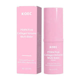 KOEC PDRN Pink Collagen Volume Multi Balm Stick, Anti‑Aging Moisturizing Serum Stick for Fine Lines, Dull Skin Brightening