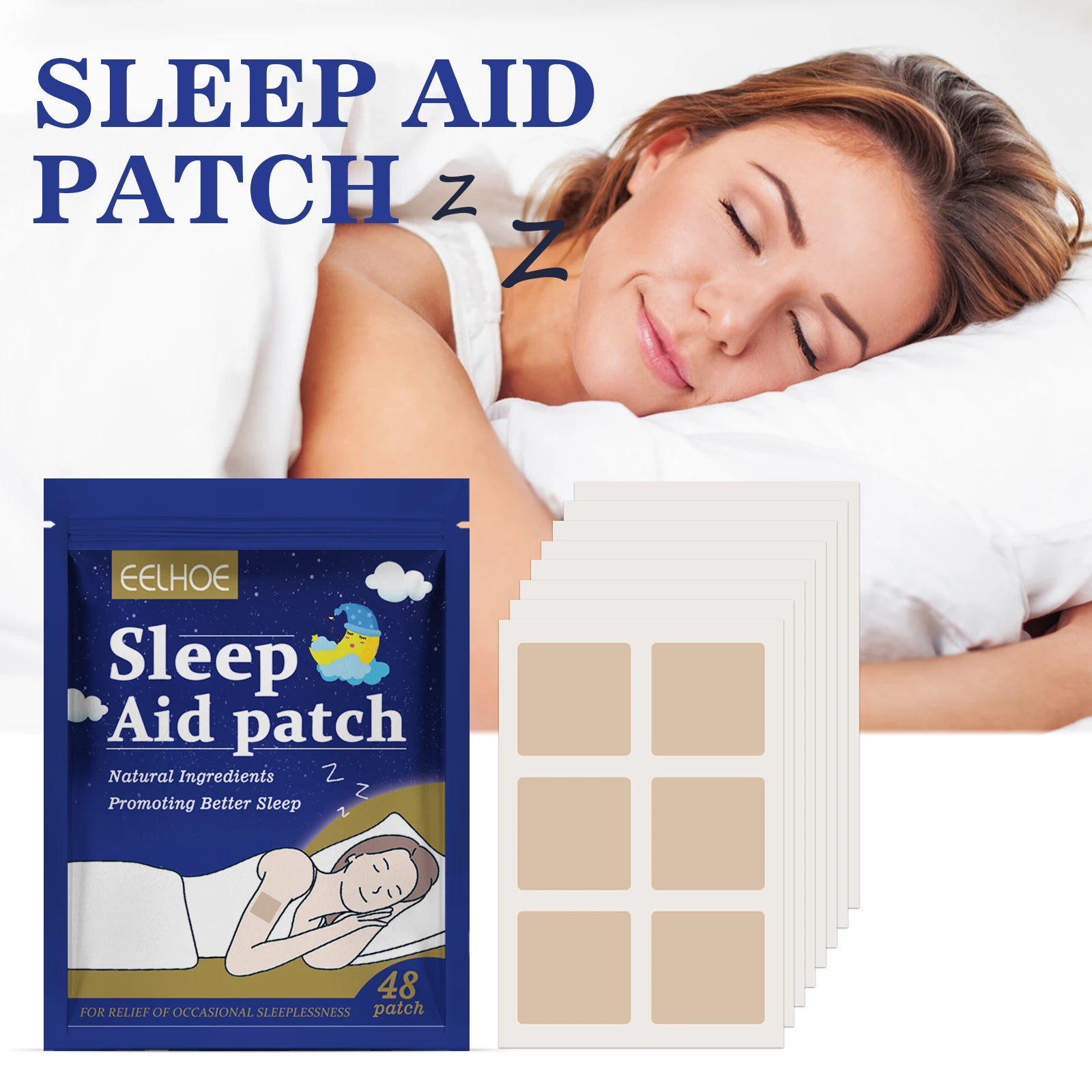 Natural Sleep Aid Patches Calming Body Stickers Relaxing Night Care Skin Friendly Long Lasting Nighttime Comfort Patch For Adult