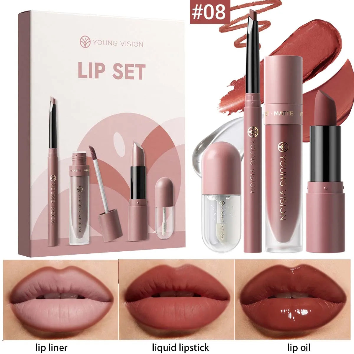 4pcs/10pcs/set Nude Lip Gloss Matte Velvet Lipstick Waterproof Long-lasting  Liquid Lipstick Women Moist Lip Tint