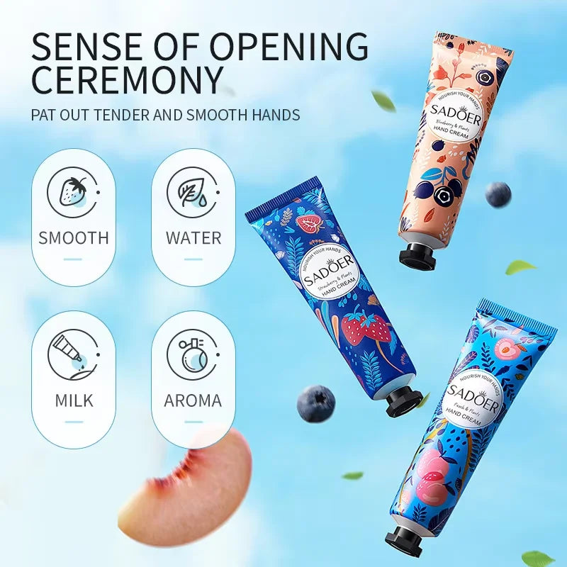 SADOER Hand Cream Set 5pcs Moisturizing for Dry Hands Travel Size Hand Lotion Gift Set to Nourish and Repair Dry Cracked Hands