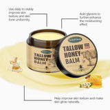 Beef Tallow Honey Balm Moisturizing Hydrating Face Cream Body Lotion Fades Fine Lines Tighten Soothen Brightening Facial Skin
