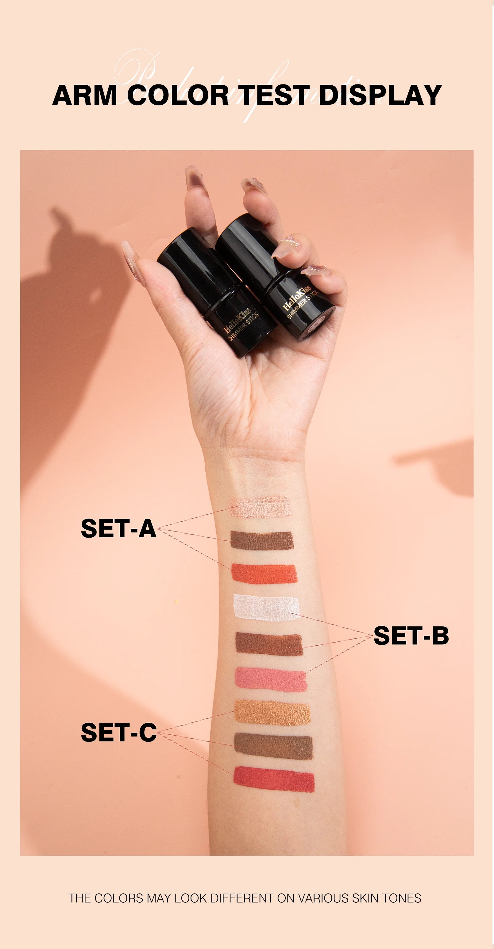 1 Set of 3 Contouring Sticks, Highlighter Stick, Blush Stick, 3-Piece Cream Contouring Set, Create Facial Contours, Non-Greasy