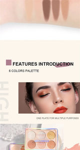 6-color Blush and Contouring All-in-one Palette Pearlescent Matte Powder Face Blusher Glitter Highlighter Blush Makeup Palette