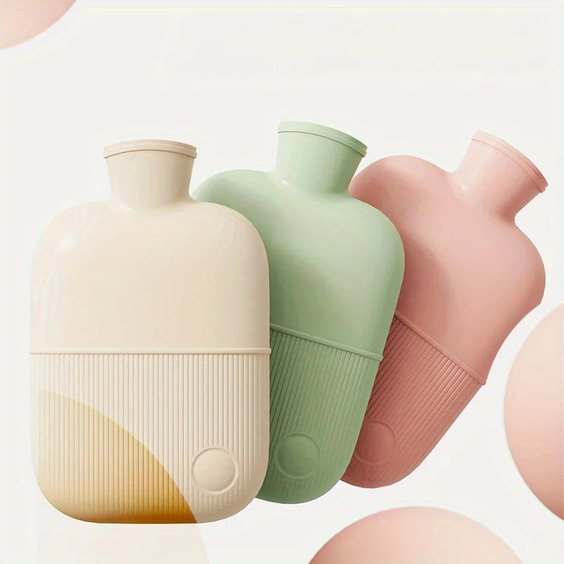 Cozy & Durable Hot Water Bottle With Soft Cloth Cover-1000ml Explosion-Proof,Non-Slip Grip for Perfect for Menstrual Pain Relief