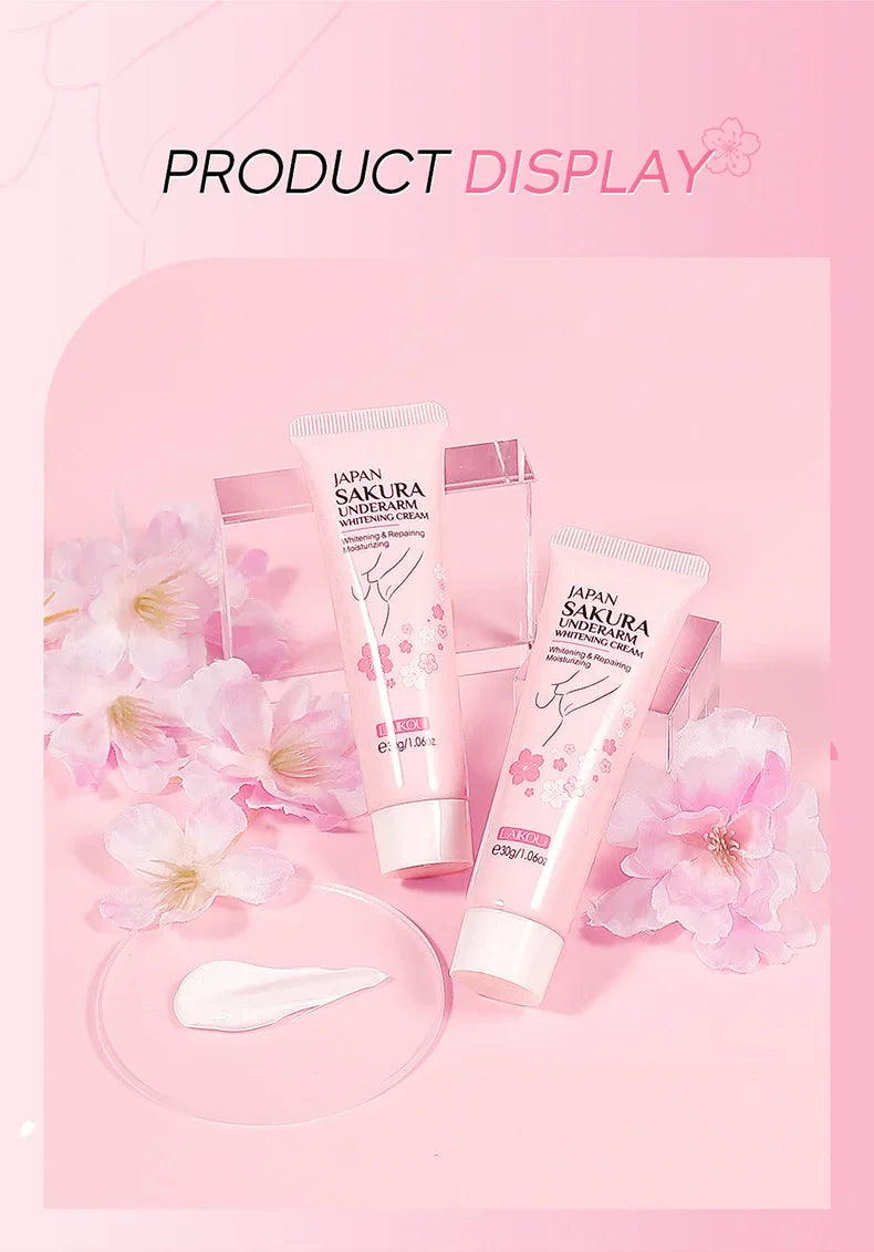 Laikou Sakura Underarm Cream Knee Buttocks Dark Skin  Improve Melanin Pigmentation Korean Skin Care Product 30g