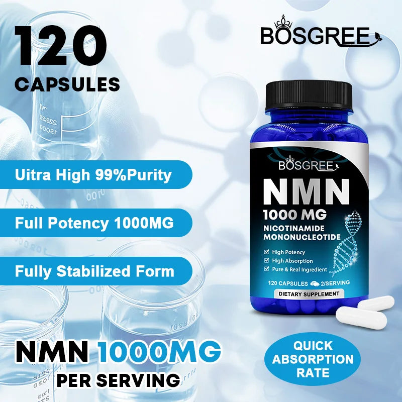 NMN Supplements-for Improving Nad Levels,Cell Repair&Growth,Immunity,Energy,Muscle& Healthy Aging,Increases Skin Elasticity