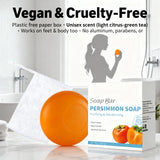 Persimmon Soap Bar Japanese Persimmon & Green Tea Extract For Men and Women Gentle on All Skin Types Deodorizing Soap Rose Scent