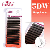 FADVAN M/L/L+/C/D Curl 3D/4D/5D W Shape Eyelash Extensions Waterproof Curling Natural Volume Lashes Soft Black False Eyelashes