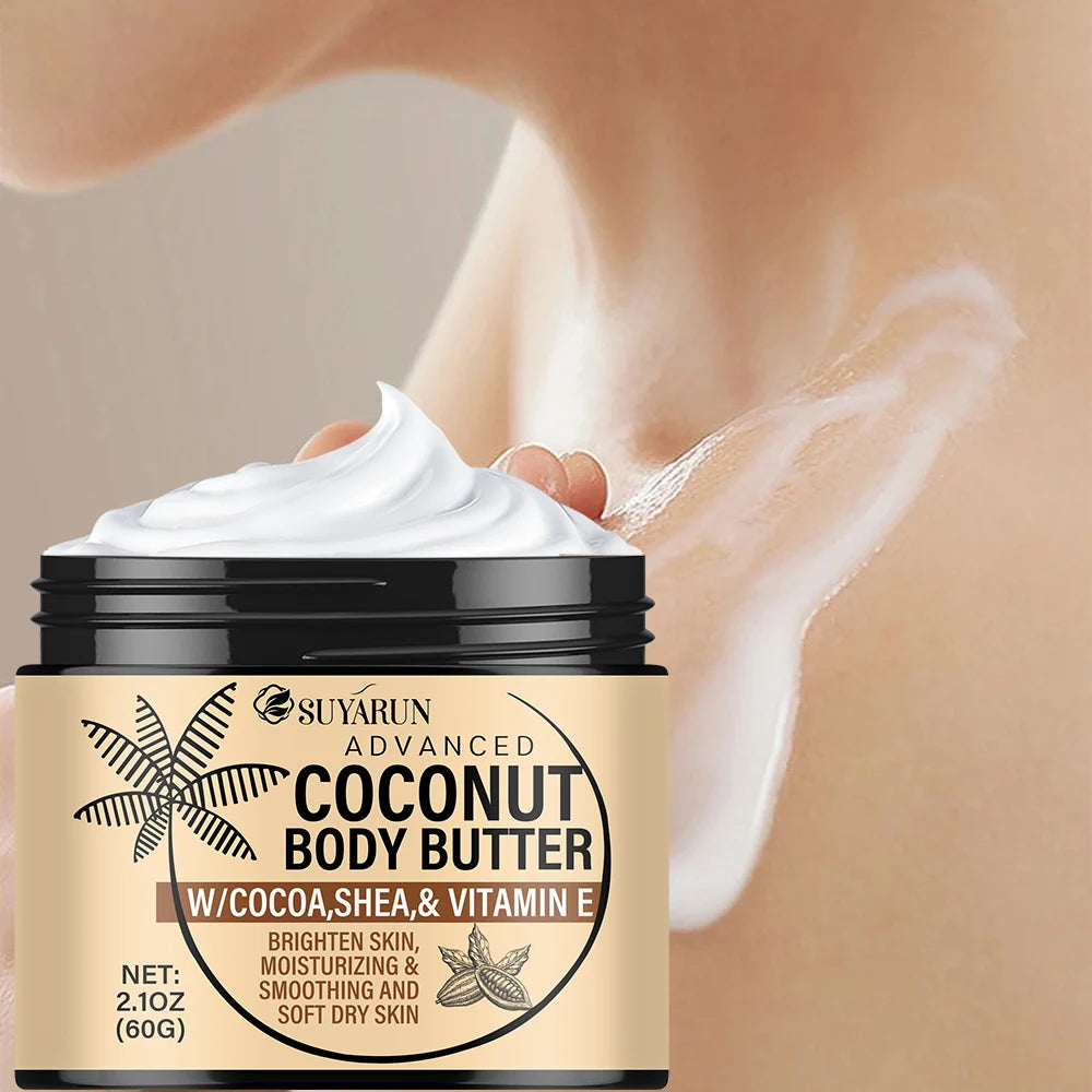 SUYARUN Deep Moisturizing Cream for Dry Skin, Organic Hydration with Coconut Oil, Fast Absorbing, 24 Hour Nourishing.