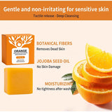 100g Orange Enzymes Mild Exfoliating Brightening Soap Bar,Face Body Gentle Cleansing Hydrating Moisturizing,Smooth Tender Skin