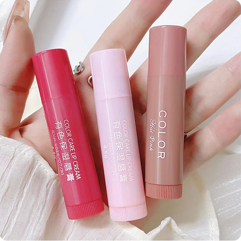 HAIPINK 3-Piece Set Tinted Moisturizing Lip Balm - Hydrating, Fade Lip Lines, Prevent Chapping