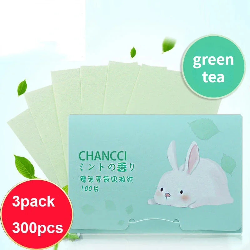 100/300pcs/6Packs Protable Face Oil Blotting Paper Matting Wipes Facial Cleanser Oil Control Oil-absorbing Face Cleaning Tools