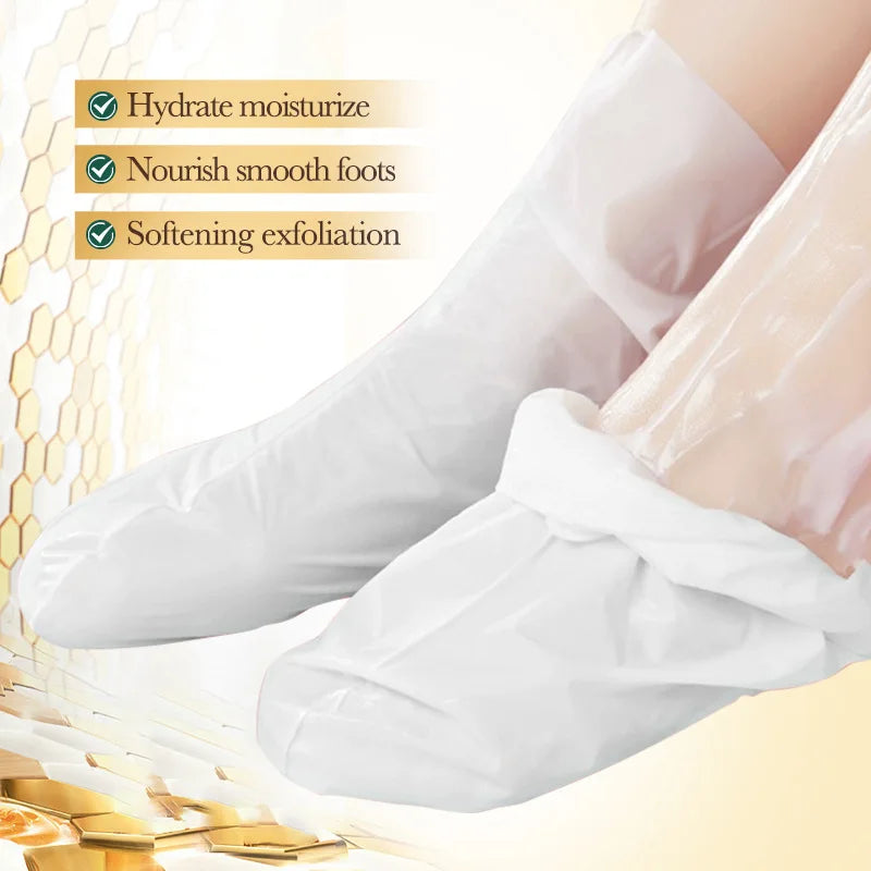 Vitamin E Honey Foot Mask Deeply Nourishes the Feet, Softens Cuticles, Making the Feet Soft, Smooth, Delicate, White, and Shiny.